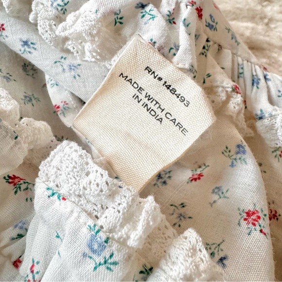 ✨Last Chance💋🧊🍧DÔEN ‘Blume’ Ramie Spring Parc Monceau Floral Ruffle Dress XXS - Picture 16 of 16